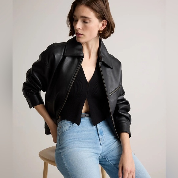 QUINCE 100% Leather Oversized Bomber Jacket - Picture 11 of 11